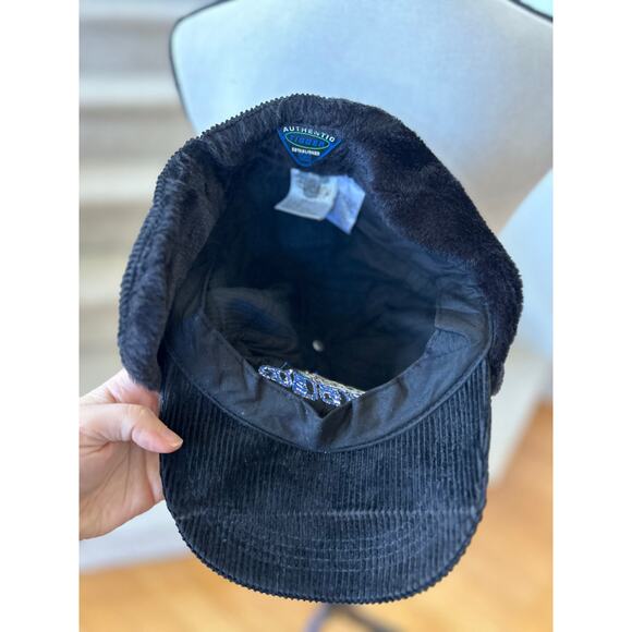 Vintage 90s Tigger Disney Winnie the Pooh Black Corduroy Ear Flap Baseball Cap - Picture 3 of 7